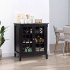 HOMCOM Credenza Vetrina con Doppie Ante in Vetro, 2 Ripiani Regolabili e Base Rialzata