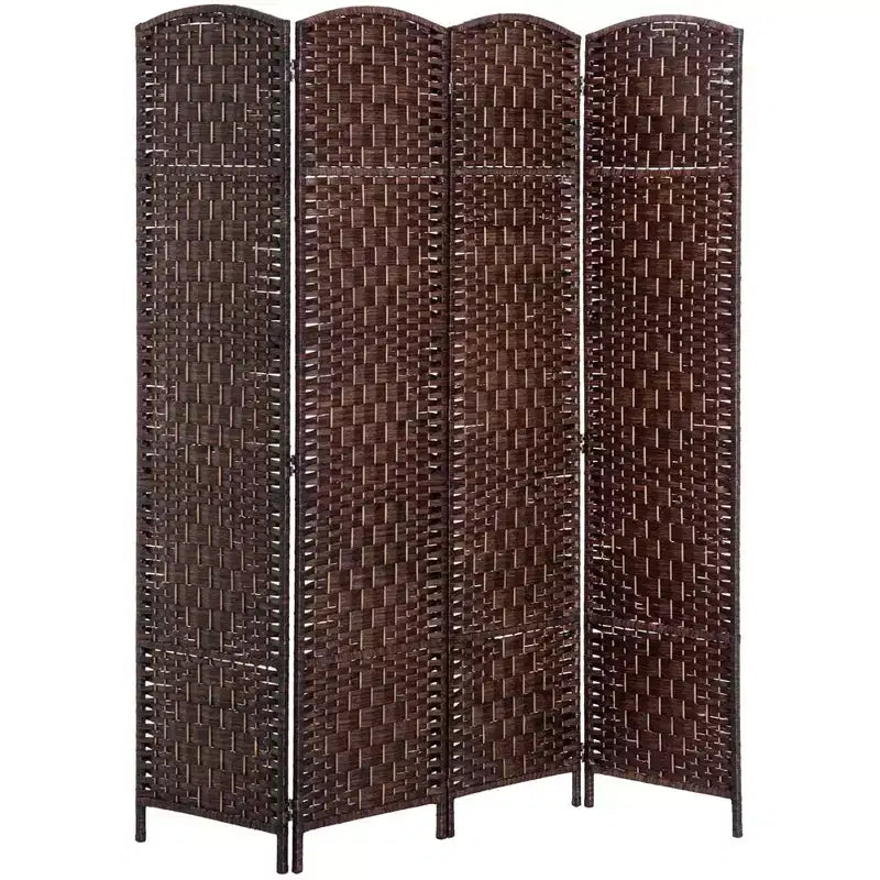 Divisorio a 4 pannelli in vimini intrecciato alto 183 cm per la privacy