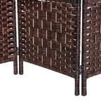 Divisorio a 4 pannelli in vimini intrecciato alto 183 cm per la privacy