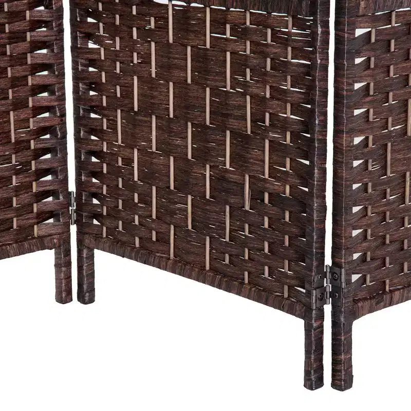 Divisorio a 4 pannelli in vimini intrecciato alto 183 cm per la privacy