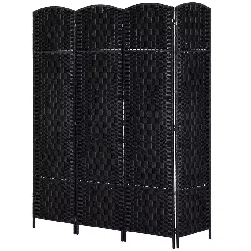 Divisorio a 4 pannelli in vimini intrecciato alto 183 cm per la privacy