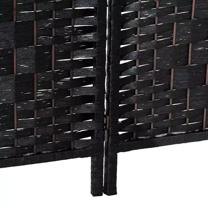 Divisorio a 4 pannelli in vimini intrecciato alto 183 cm per la privacy