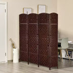 Divisorio a 4 pannelli in vimini intrecciato alto 183 cm per la privacy