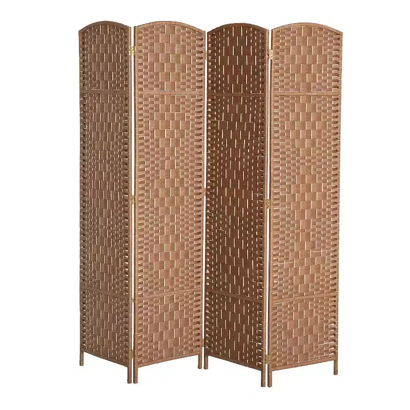 Divisorio a 4 pannelli in vimini intrecciato alto 183 cm per la privacy