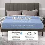 Letto Imbottito Capitonnè Base Letto in Legno Rete a Doghe Testiera Queen