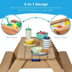 Best Choice Products Tavolo da Picnic per Bambini 3-in-1 per Attività con Sabbia e Acqua all'Aperto con Ombrellone