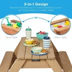 Best Choice Products Tavolo da Picnic per Bambini 3-in-1 per Attività con Sabbia e Acqua all'Aperto con Ombrellone