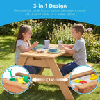 Best Choice Products Tavolo da Picnic per Bambini 3-in-1 per Attività con Sabbia e Acqua all'Aperto con Ombrellone