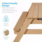 Best Choice Products Tavolo da Picnic per Bambini 3-in-1 per Attività con Sabbia e Acqua all'Aperto con Ombrellone