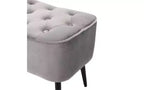 Pouf curvo capitonné - Sgabello poggiapiedi in velluto - Grigio