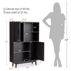 Costway Madia Mobile Contenitore Libreria Credenza con Anta Ripiano Nero / Bianco / Espresso