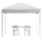Flash Furniture Portable Tailgate/Event Tent Set - 10'x10' Pop Up Canopy Tent, 6-Foot Bi-Fold Table, Set of 4 Folding Chairs