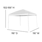 Set Tenda Portatile Flash Furniture per Portellone/Eventi - Tenda a Baldacchino Pop-Up 3x3 m, Tavolo Pieghevole a Libro da 1,8 m, Set di 4 Sedie Pieghevoli