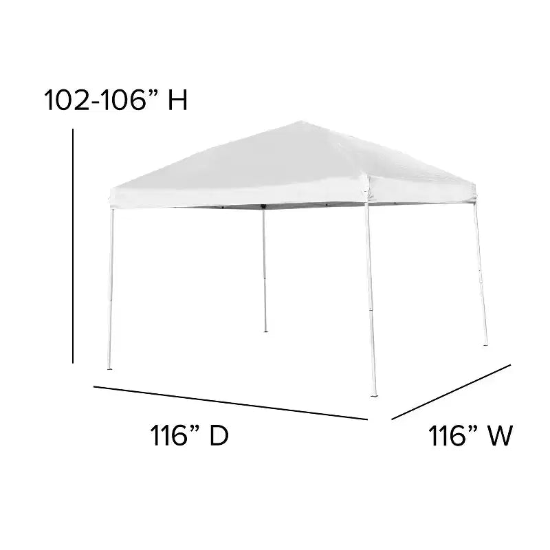 Set Tenda Portatile Flash Furniture per Portellone/Eventi - Tenda a Baldacchino Pop-Up 3x3 m, Tavolo Pieghevole a Libro da 1,8 m, Set di 4 Sedie Pieghevoli