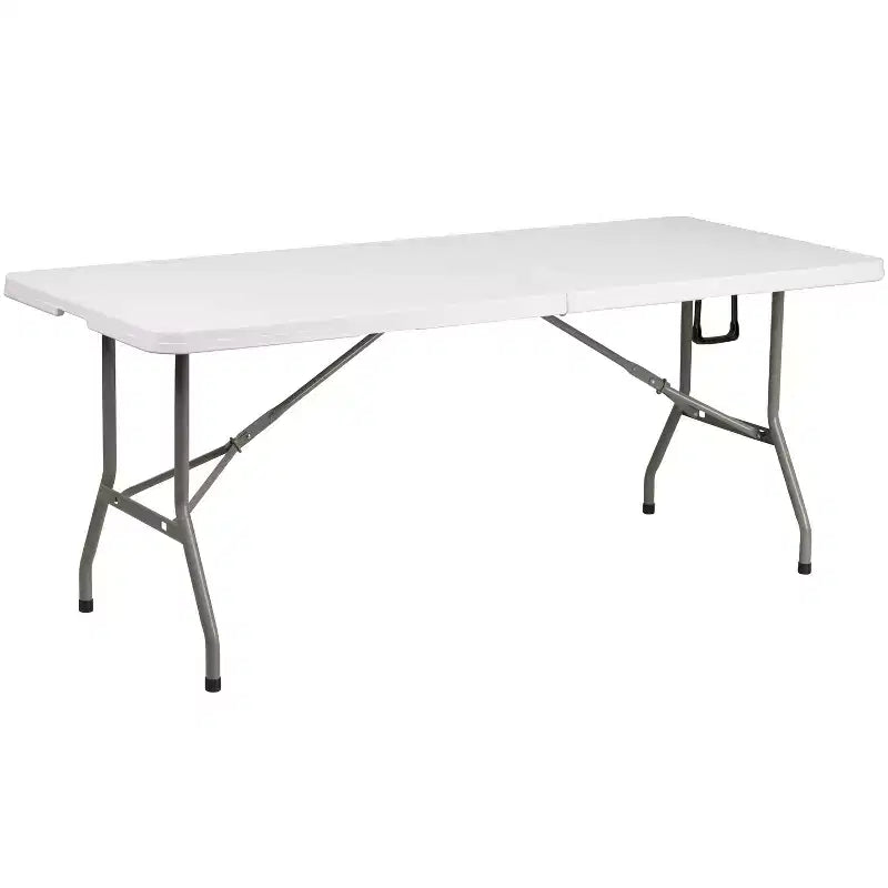 Set Tenda Portatile Flash Furniture per Portellone/Eventi - Tenda a Baldacchino Pop-Up 3x3 m, Tavolo Pieghevole a Libro da 1,8 m, Set di 4 Sedie Pieghevoli
