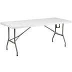 Set Tenda Portatile Flash Furniture per Portellone/Eventi - Tenda a Baldacchino Pop-Up 3x3 m, Tavolo Pieghevole a Libro da 1,8 m, Set di 4 Sedie Pieghevoli