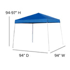 Ensemble tente de réception/événement portable Flash Furniture – Tente pop-up de 2,4 x 2,4 m, table pliante en deux de 1,8 m, lot de 4 chaises pliantes