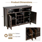 Buffet Costway – Meuble de Rangement Ferme avec Casier à Vin 9 Bouteilles et 2 Portes