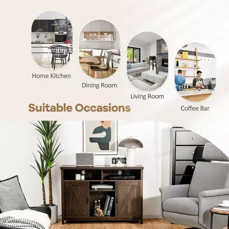 Buffet Costway – Meuble de Rangement Ferme avec Casier à Vin 9 Bouteilles et 2 Portes