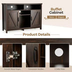 Buffet Costway – Meuble de Rangement Ferme avec Casier à Vin 9 Bouteilles et 2 Portes