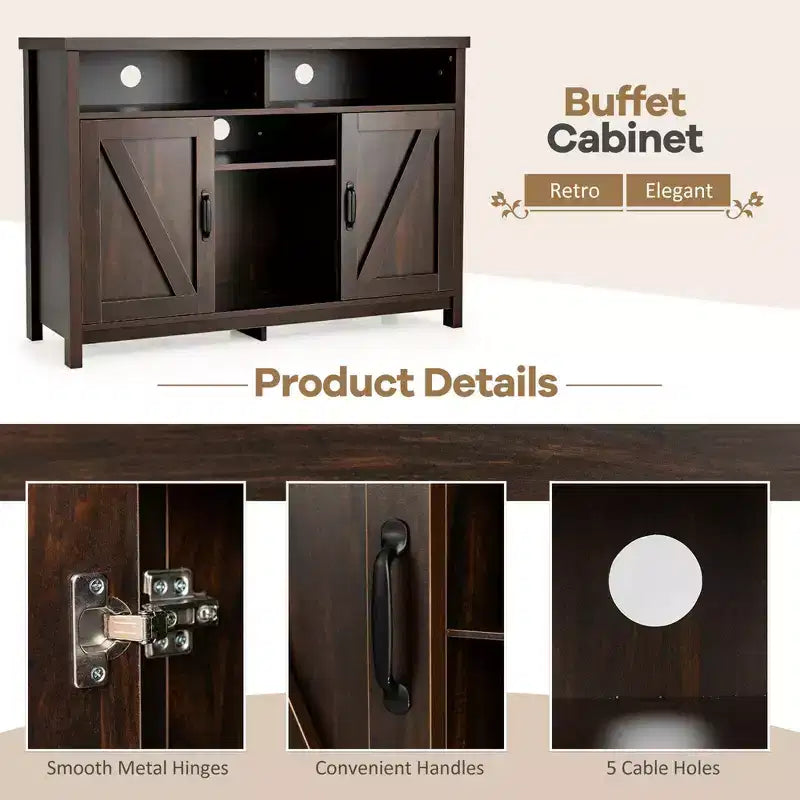 Buffet Costway – Meuble de Rangement Ferme avec Casier à Vin 9 Bouteilles et 2 Portes