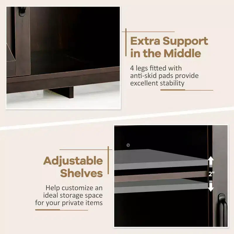 Buffet Costway – Meuble de Rangement Ferme avec Casier à Vin 9 Bouteilles et 2 Portes