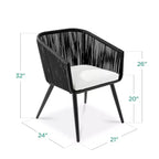 Best Choice Products, set di 2 sedie da pranzo per patio da esterno in vimini intrecciato, portata 113 kg