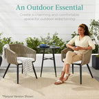 Best Choice Products, set di 2 sedie da pranzo per patio da esterno in vimini intrecciato, portata 113 kg