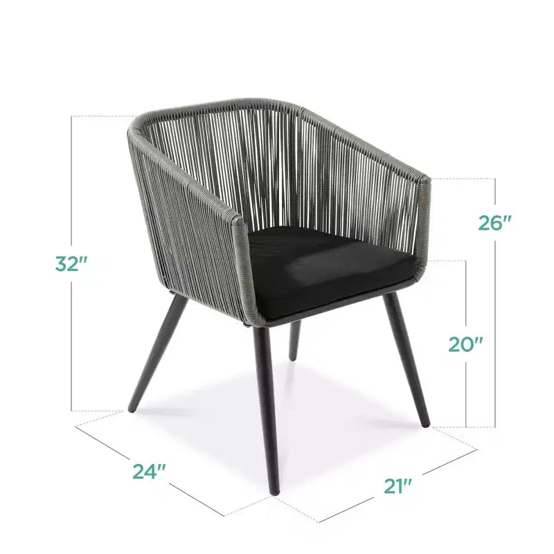 Best Choice Products, set di 2 sedie da pranzo per patio da esterno in vimini intrecciato, portata 113 kg