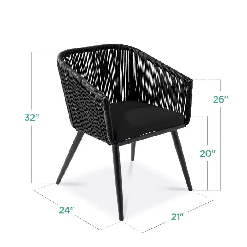 Best Choice Products, set di 2 sedie da pranzo per patio da esterno in vimini intrecciato, portata 113 kg
