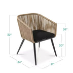 Best Choice Products, set di 2 sedie da pranzo per patio da esterno in vimini intrecciato, portata 113 kg