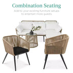 Best Choice Products, set di 2 sedie da pranzo per patio da esterno in vimini intrecciato, portata 113 kg