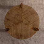 Tavolino da caffè rustico rotondo in legno, tavolino centrale decorativo naturale - ModernLuxe