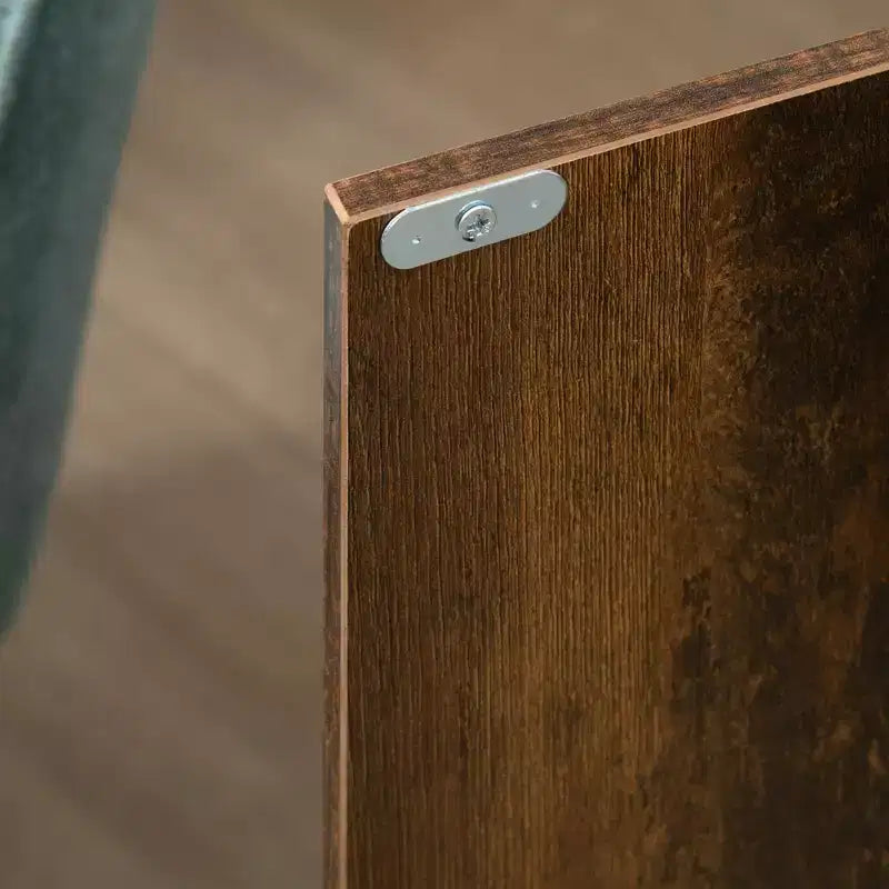 HOMCOM Bahut industriel, Meuble de rangement de cuisine avec étagères réglables pour Salon, Chambre, Couloir, Marron rustique