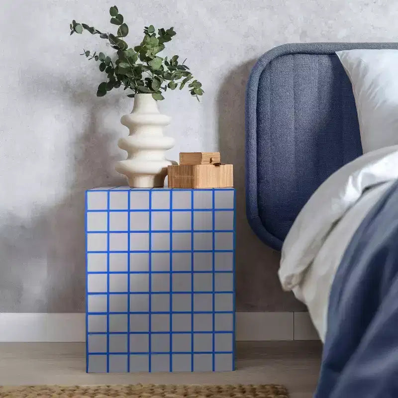 Tavolino rettangolare moderno in ceramica piastrellata in stile bohémien