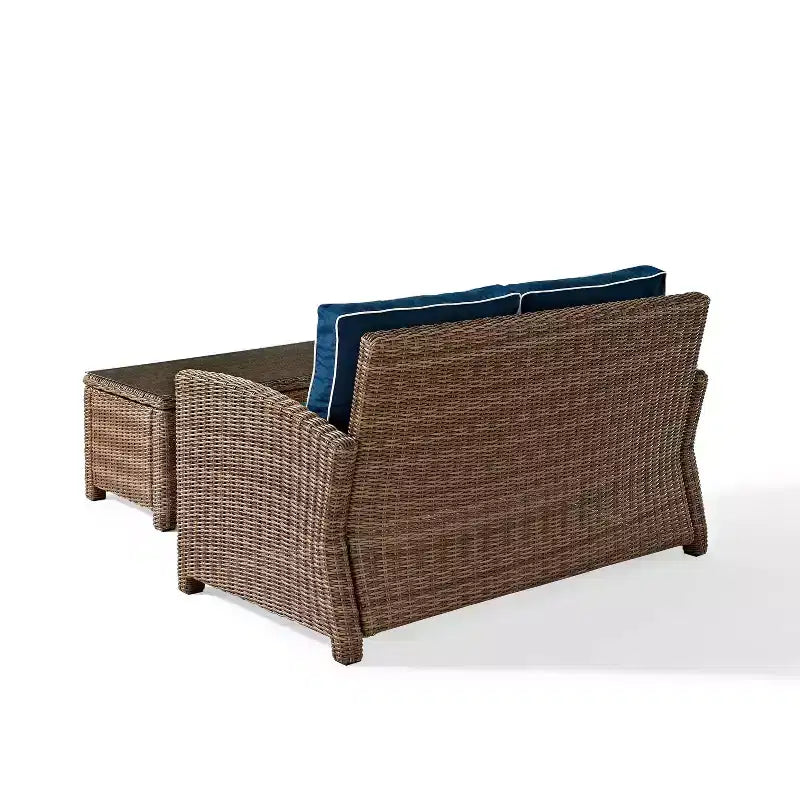 Set divano e tavolino da caffè in vimini da esterno Bradenton - Crosley