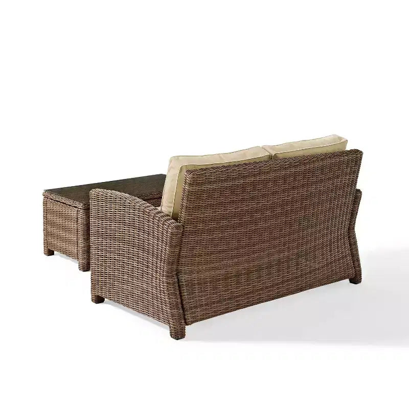 Set divano e tavolino da caffè in vimini da esterno Bradenton - Crosley