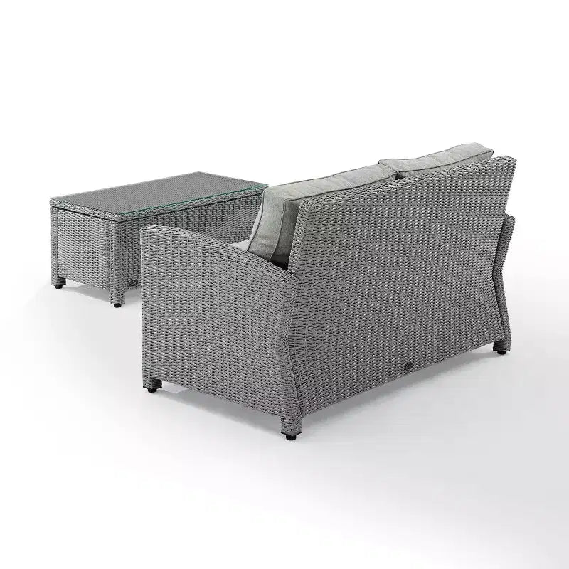 Set divano e tavolino da caffè in vimini da esterno Bradenton - Crosley