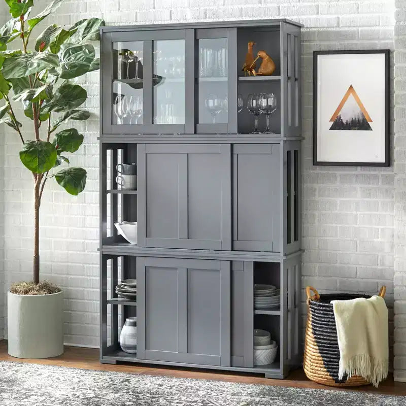 Meuble de rangement modulable et empilable Buylateral Pacific avec portes coulissantes