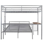 Lit superposé en métal une place sur deux places avec bureau, lit mezzanine une place avec lit inférieur double séparé pour enfants