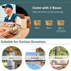 Costway Set Mobili da Giardino in Rattan 4 Pezzi Tavolo in Vetro Scaffale Divano Cuscino