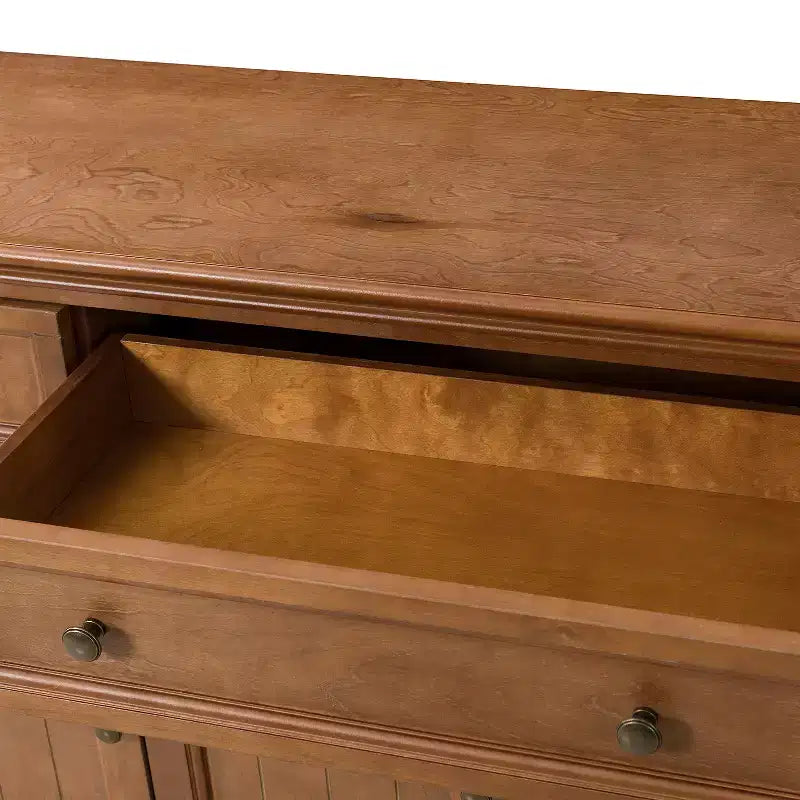 Rick buffet traditionnel de 147 cm de large à 3 tiroirs avec pieds en bois massif | KARAT HOME
