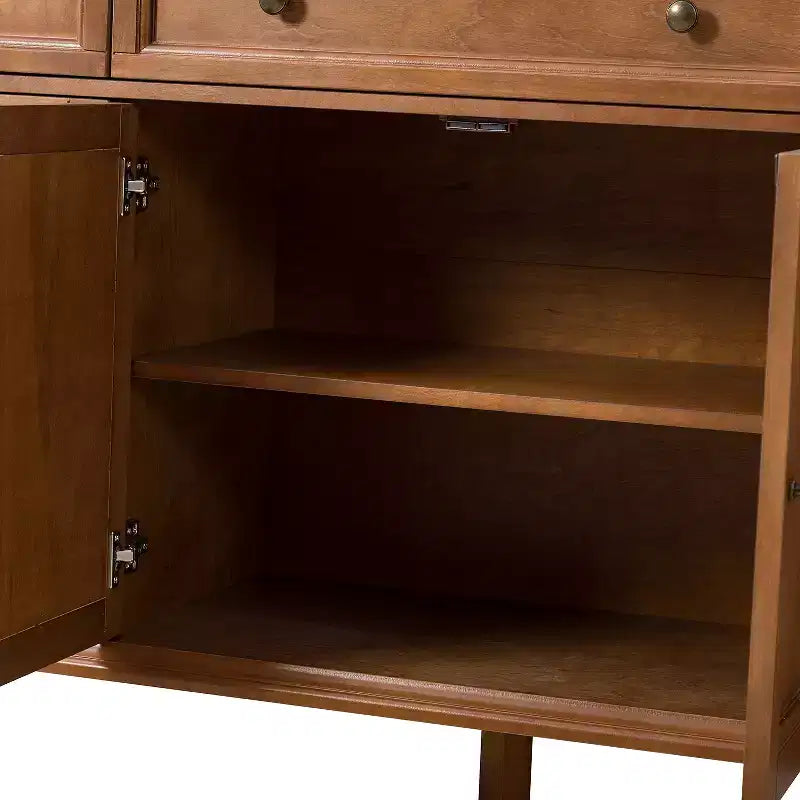 Rick buffet traditionnel de 147 cm de large à 3 tiroirs avec pieds en bois massif | KARAT HOME
