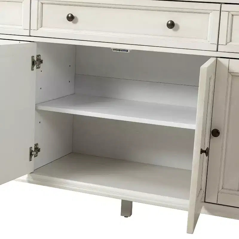 Rick buffet traditionnel de 147 cm de large à 3 tiroirs avec pieds en bois massif | KARAT HOME