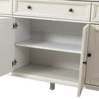 Rick buffet traditionnel de 147 cm de large à 3 tiroirs avec pieds en bois massif | KARAT HOME