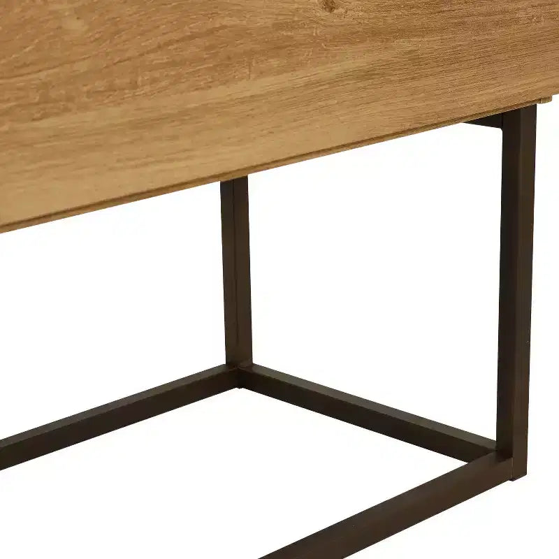 Table buffet/bahut Sunnydaze de style industriel pour l'intérieur - MDF avec cadre en acier thermolaqué - Marron