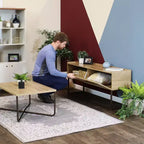 Table buffet/bahut Sunnydaze de style industriel pour l'intérieur - MDF avec cadre en acier thermolaqué - Marron