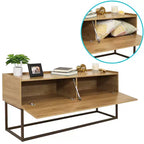 Table buffet/bahut Sunnydaze de style industriel pour l'intérieur - MDF avec cadre en acier thermolaqué - Marron