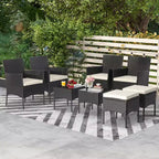 Costway Set Mobili da Giardino 8 Pezzi in Rattan Divani Pouf Tavolo Imbottiti Combinazione Libera