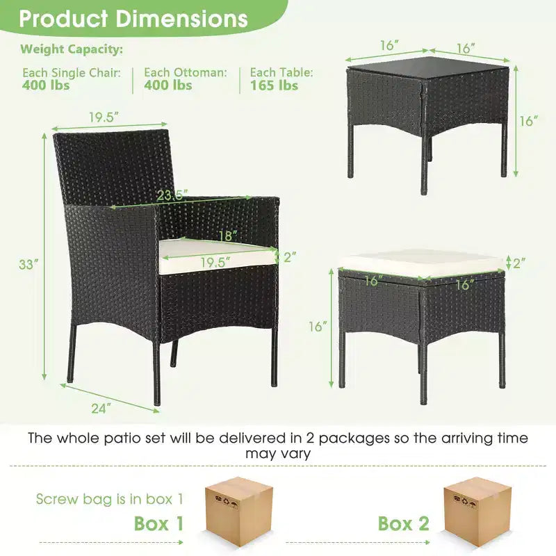 Costway Set Mobili da Giardino 8 Pezzi in Rattan Divani Pouf Tavolo Imbottiti Combinazione Libera